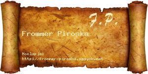 Frommer Piroska névjegykártya