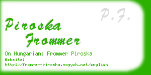 piroska frommer business card